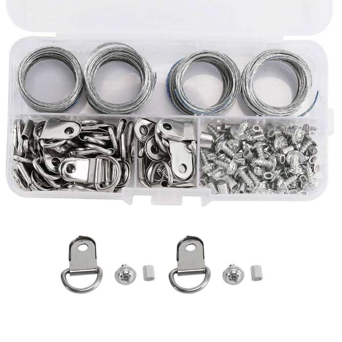 124pcs Picture Hanging Wire Kit,photo Frame Hanging Kit