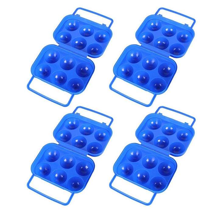 4pcs Portable Egg Holder Carrier  Camping Carrier Folding Egg