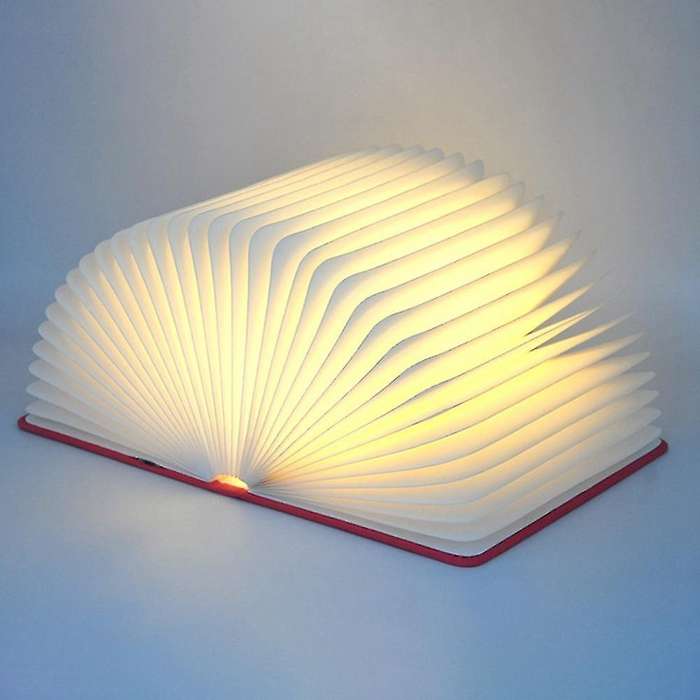 Folding Led Night Light Rgb Usb Recharge Book Light Decor Brown
