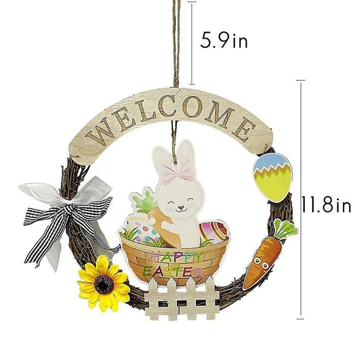 Easter Party Door Hanging Sign Easter Egg Wooden for Home Decor