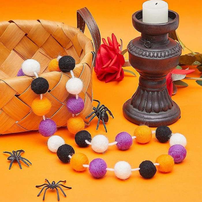 3 Pcs Wool Felt Ball for Mardi Gras Easter Halloween Decor B