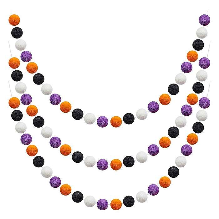 3 Pcs Wool Felt Ball for Mardi Gras Easter Halloween Decor B