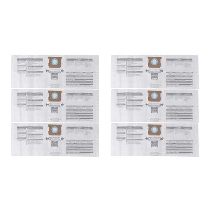 6x Dry Dust Bag 5 to 8 Gallon Vacuum Cleaner for Shop Vac 90661