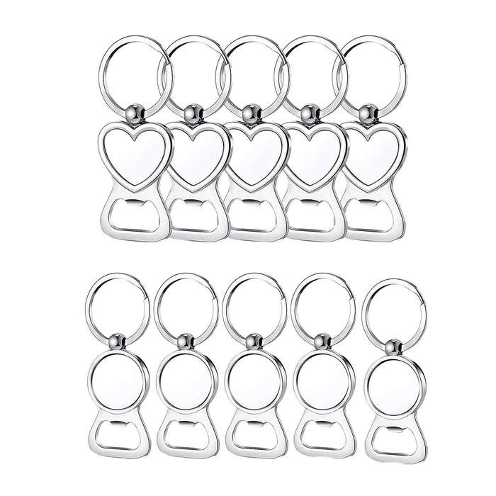 10 Pcs Sublimation Blank Keychain Sublimation Metal Bottle Opener- B