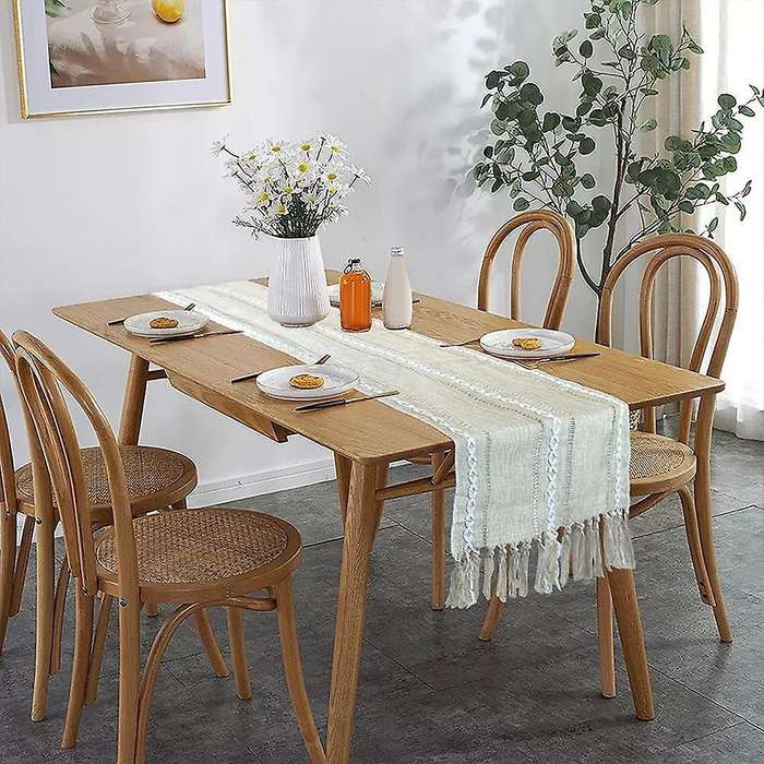 Woven Table Runner with Tassel for Dining Party Holiday 13 X 70inch,b