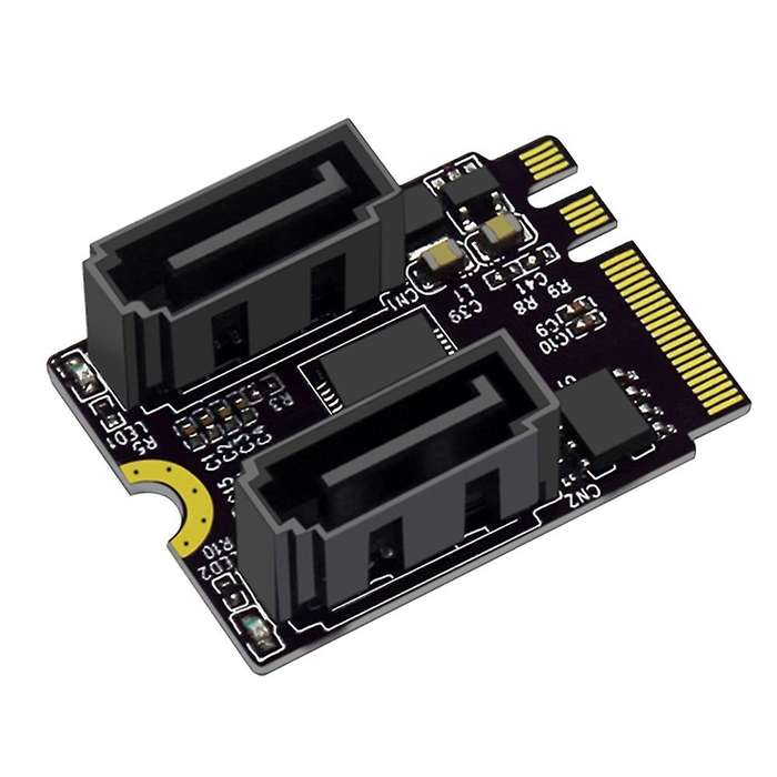 Riser Card M.2 (a+e Key) to 2-port Sata3.0 Expansion Card Jmb582