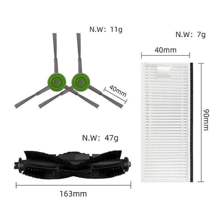 12pc for Thamtu G11 Vacuum Cleaner Main Roller Side Brush Hepa Filter