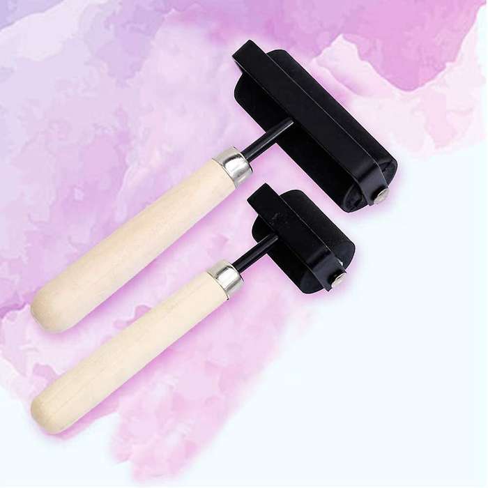1.5 Inch and 3 Inch Hard Rubber Roller Heavy Steel Frame Craft Tools