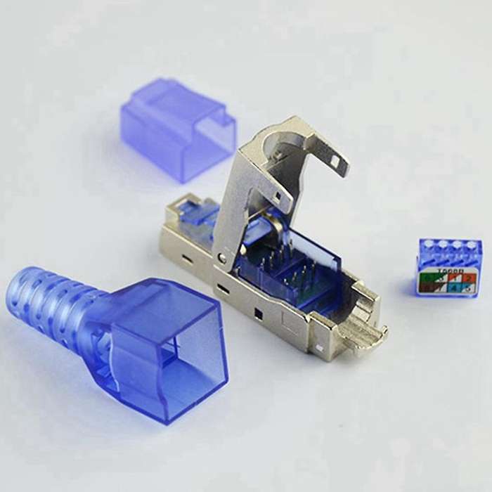Cat7 Rj45 Connector Ethernet Plug Adapter Tool-free Crimping Shielded