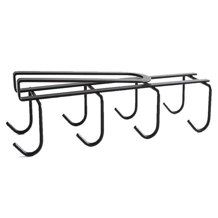 Cup Hook Under Cabinet with 8 Hooks Mug Rack Holder Storage (black)