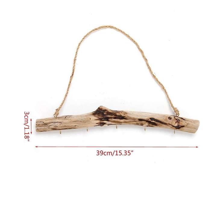 3pcs Vintage Driftwood Storage Hanging Rack Key Jewelry Door Hook