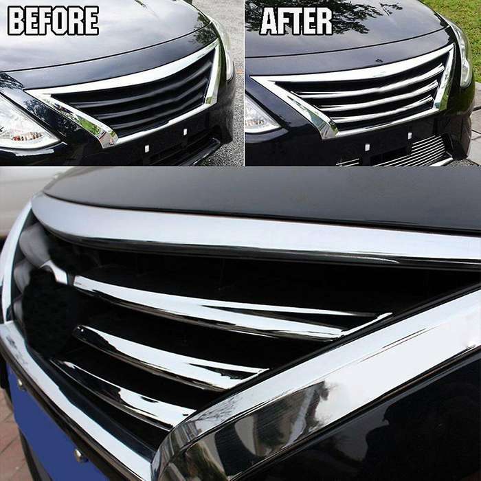 Car Front Mesh Grille Bumper Cover Trim for Nissan Versa Latio Almera