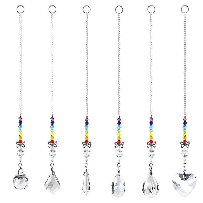 Crystal Suncatcher Hanging Prism Butterfly Ornament for Plants