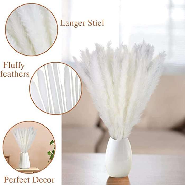 45 Pcs Natural Pampas Grass, for Wedding Decor and Flower Arrangement