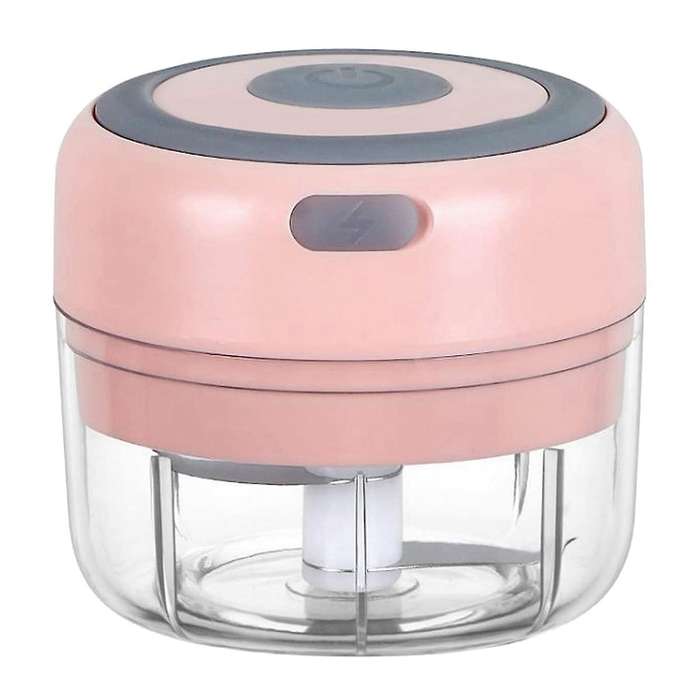Electric Mini Garlic Chopper Slicer, Wireless Portable (pink)