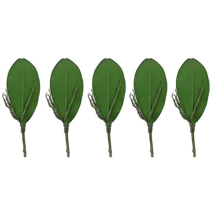 5 Pcs Artificial Green Orchid Leaf for Flowers Garden Decor