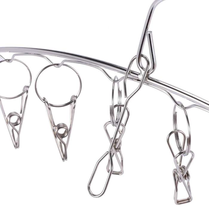 3 Pack Stainless Steel Laundry Drying Clothes Hanger with 10 Clips