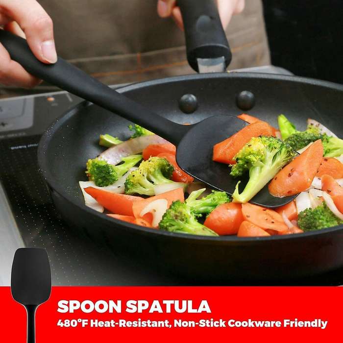 Silicone Spatula Set Of 8,heat Resistant Spatula Kitchen,black