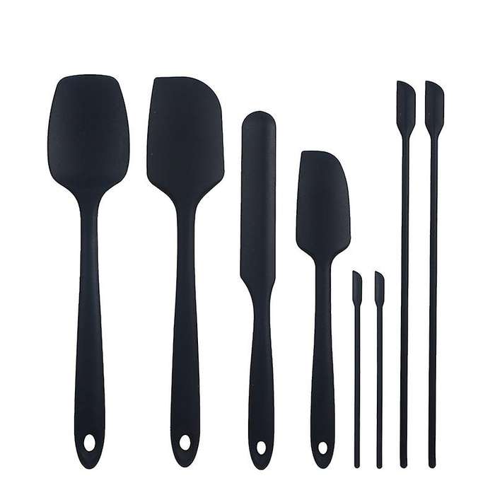 Silicone Spatula Set Of 8,heat Resistant Spatula Kitchen,black