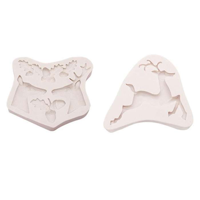 3pcs Decorations Deer Snowflake Lace Chocolate Party Silicone Mold