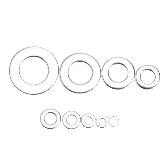 304 Stainless Steel Flat Washer Set, 9 Sizes for Home Decoration