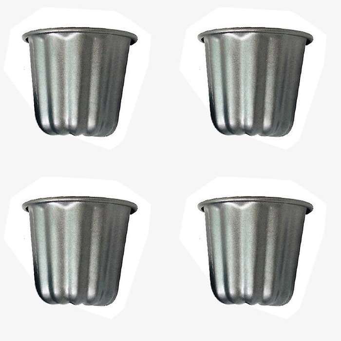 Canele Mold, Muffin Cup, 4pcs Non-stick Cannele Mould Gray-black