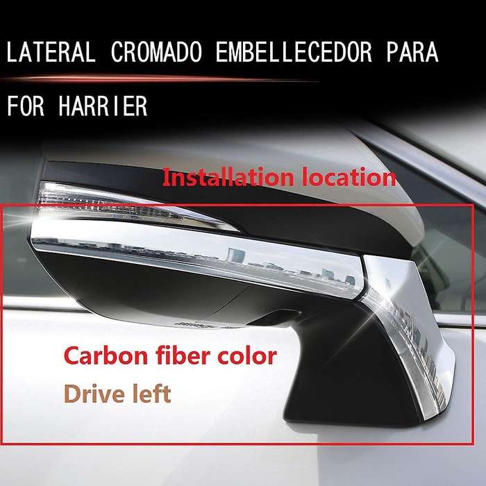 Car Side Door Rearview Mirror Frame Cover Trim Carbon Fiber Abs,lhd