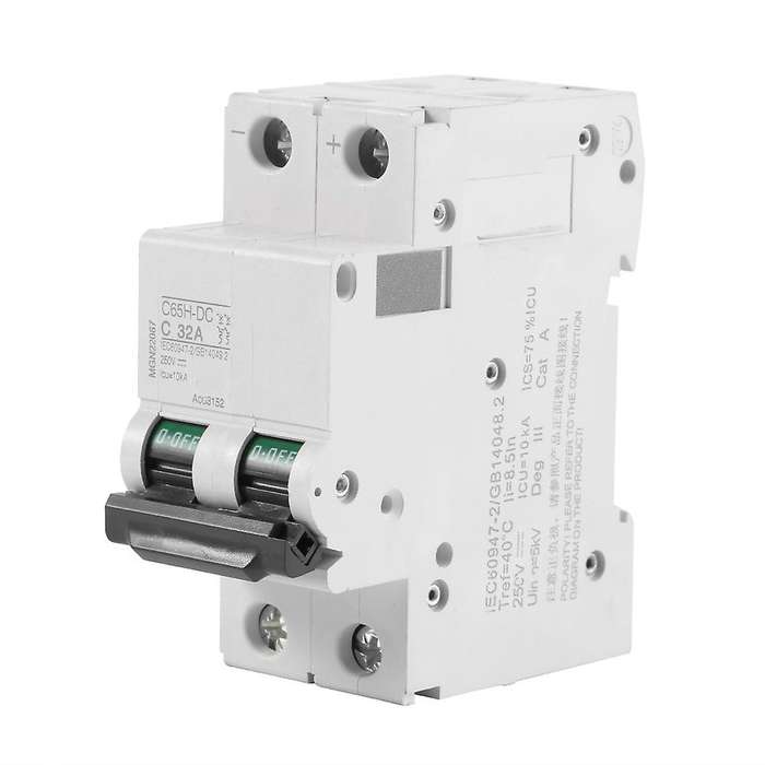 C65h-dc 2p Miniature Circuit Breaker 63a for Solar Panel Grid System