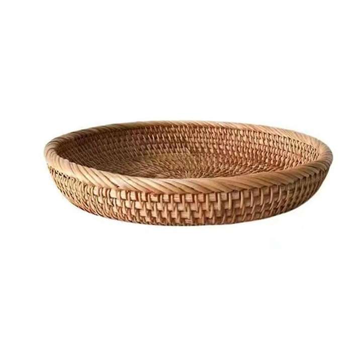 Rattan Handmade Real Rattan Fruit Basket Snack Bread Basket Tray M
