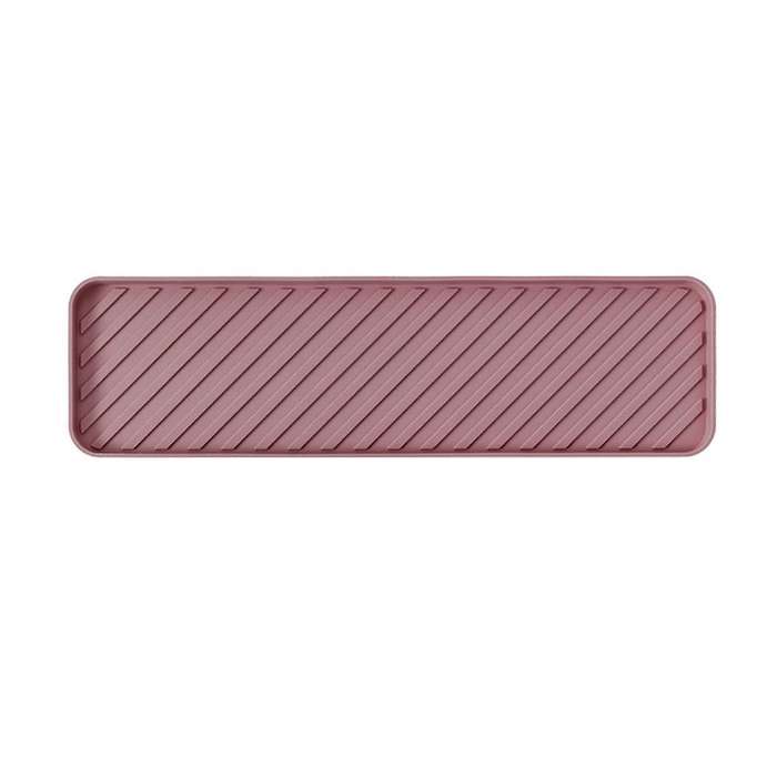 Silicone Organizer Tray, Soap and Sponge Holder for Kitchen(pink)