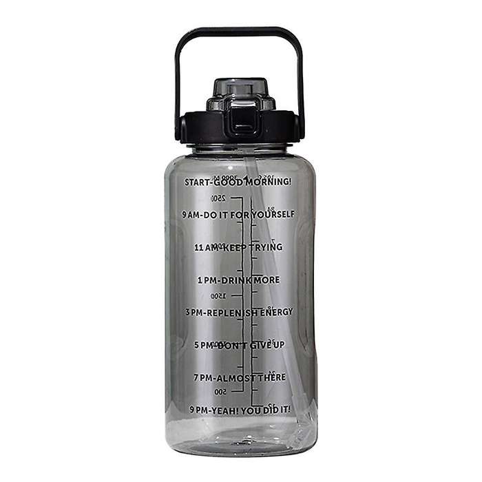 2l Large Capacity Transparent Water Bottle with Bounce Cover Time B