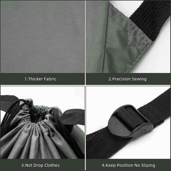 Large Laundry Hanging Bag with Strap, with Hooks, with Bottom Zipper