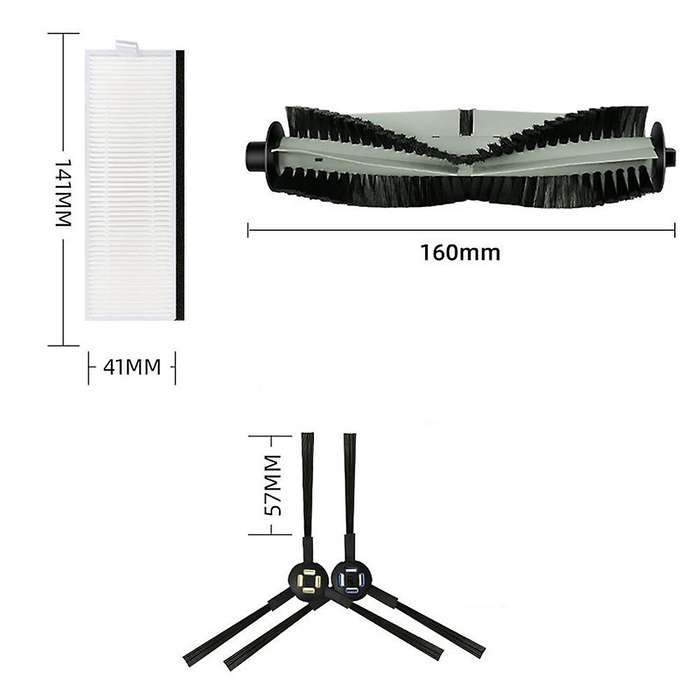 Main Brush Side Brush Hepa Filter Primary Filter for Ilife A7/a9s