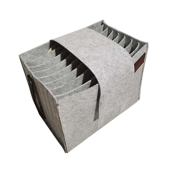 Foldable Plate and Bowl Holder Portable Felt Storage Bag for Home B