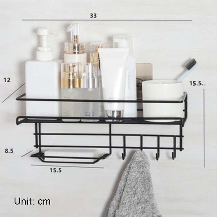 Home Kitchen Bathroom Wall Hanging Shelves Self-adhesive Storage