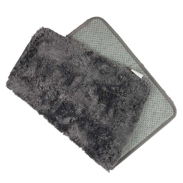 Long Hair Thick Carpet Ins Fresh Bedroom Bedside Blanket,dark Gray