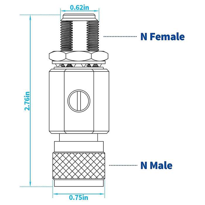 Surge Protector Coaxial Arrester N Male to N Female 50 Ohm Dc 0-6ghz