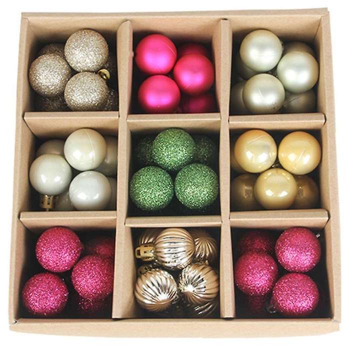 Christmas Tree Pendant Hanging Ball Home Party Decor -rose Red+green
