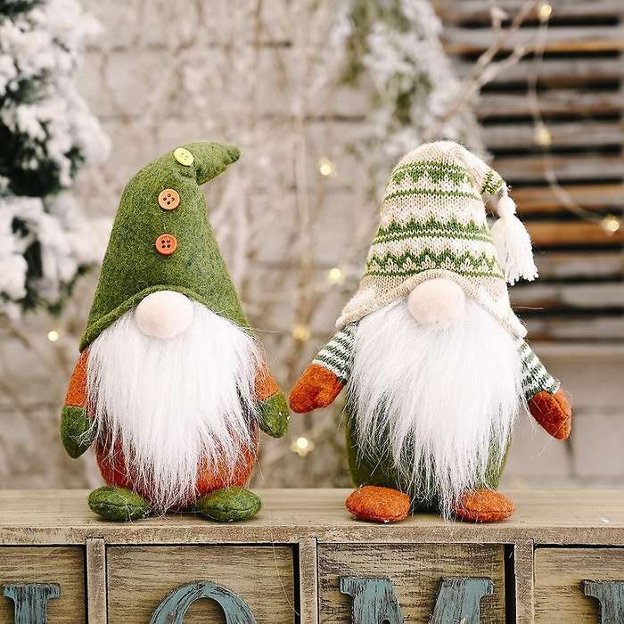 2 Pcs Christmas Gnome Swedish, Xmas Decorations Santa Ornament