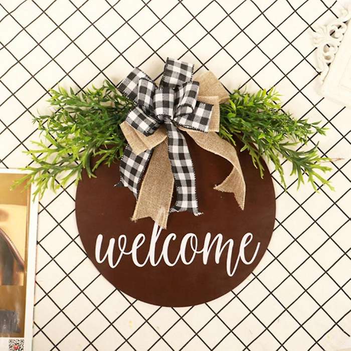 Welcome Sign for Front Porch - Wooden Hanging Decorations for Home