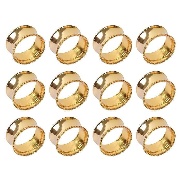 12pcs Alloy Napkin Rings Dinner Table Birthday Wedding Decor Home
