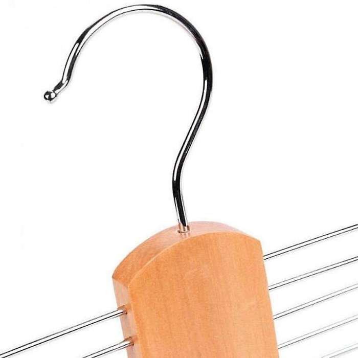 2pcs Wood Tie Rack Holder, Rotate Storage Rack with Non-slip Clips