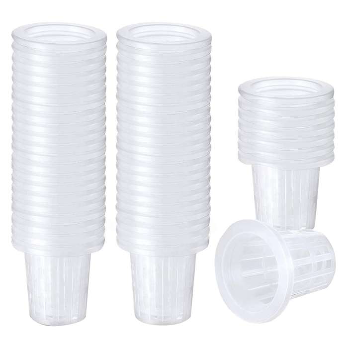 80 Pack 2.36 Inch Net Cups Slotted Mesh Wide Lip Filter Plant Net Pot