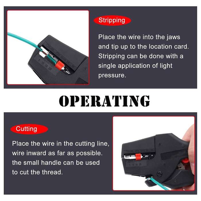 Flat Nose Self-adjusting Insulation Wire Stripper Pliers Tool