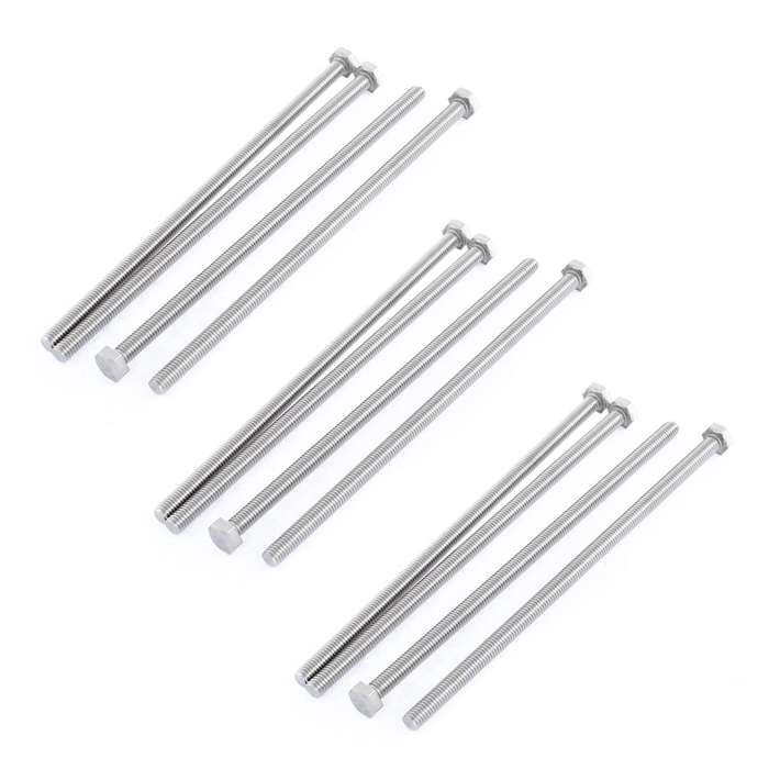 M6 X 150mm Fully Threaded Stainless Steel Hex Head Screw Bolt 4 Pcs