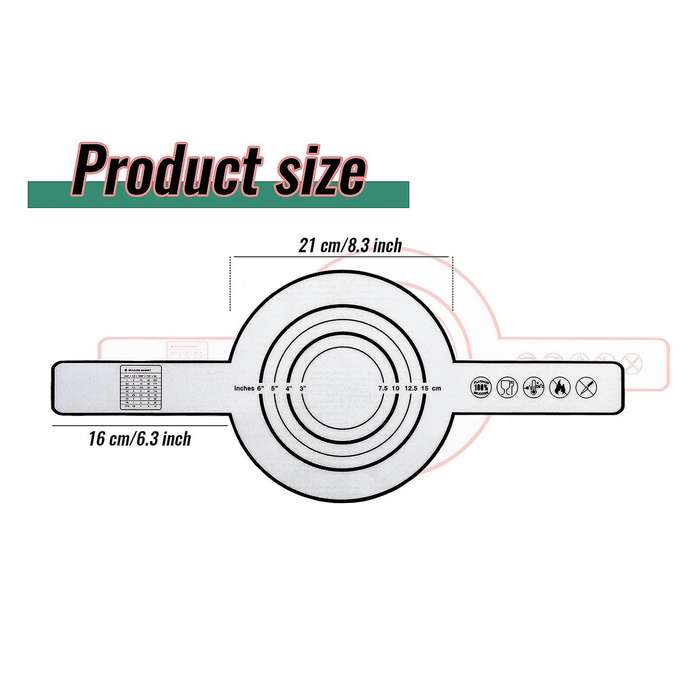 2 Pcs Silicone Baking Mat for Dutch Bread with Long Handle 8.3inch
