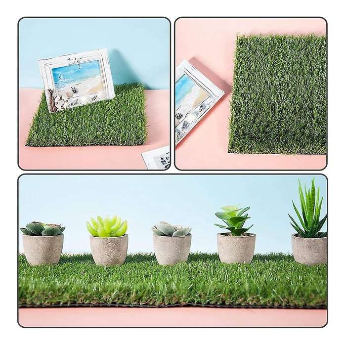 4pcs Artificial Garden Grass,12x12in Miniature Ornament Diy Grass
