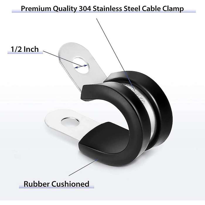 1/ 2 Inch Stainless Steel Hose Tube Clamp for Tube Wire Installation
