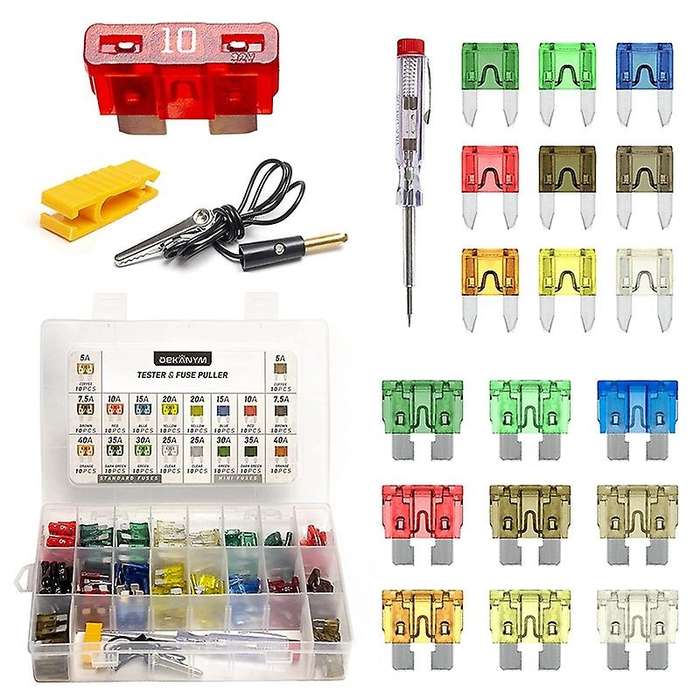 Car Fuses Assortment Kit 180 Pcs Clear White Mark Fuse Kit - Standard