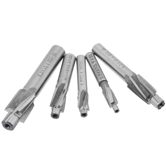 5pcs Hss Counterbore End Mill M3-m8 Pilot Slotting Tool